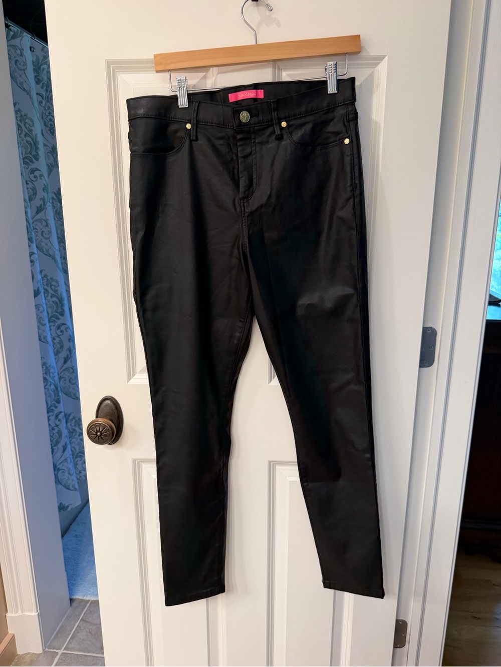 Lilly Pulitzer Black Pants with Pink Label